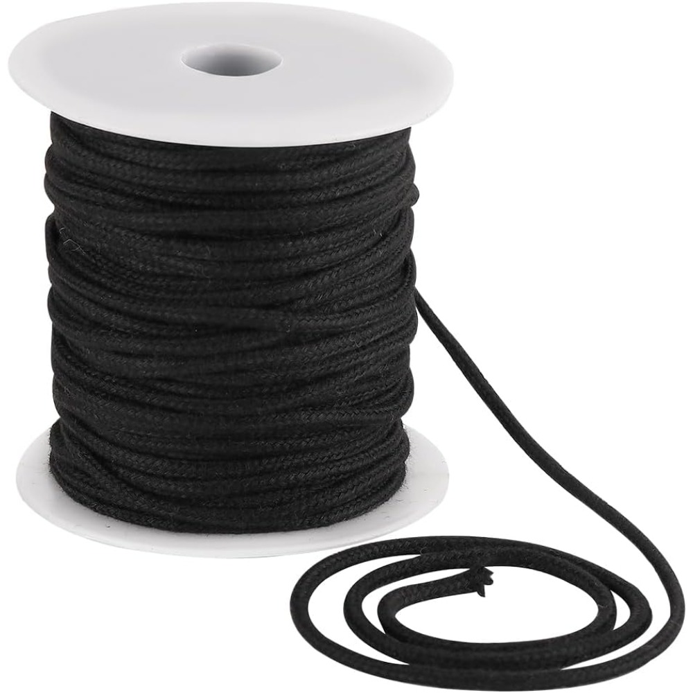 Macrame Cord Cotton - 4mm 33 Metre Siyah Pamuk Halat