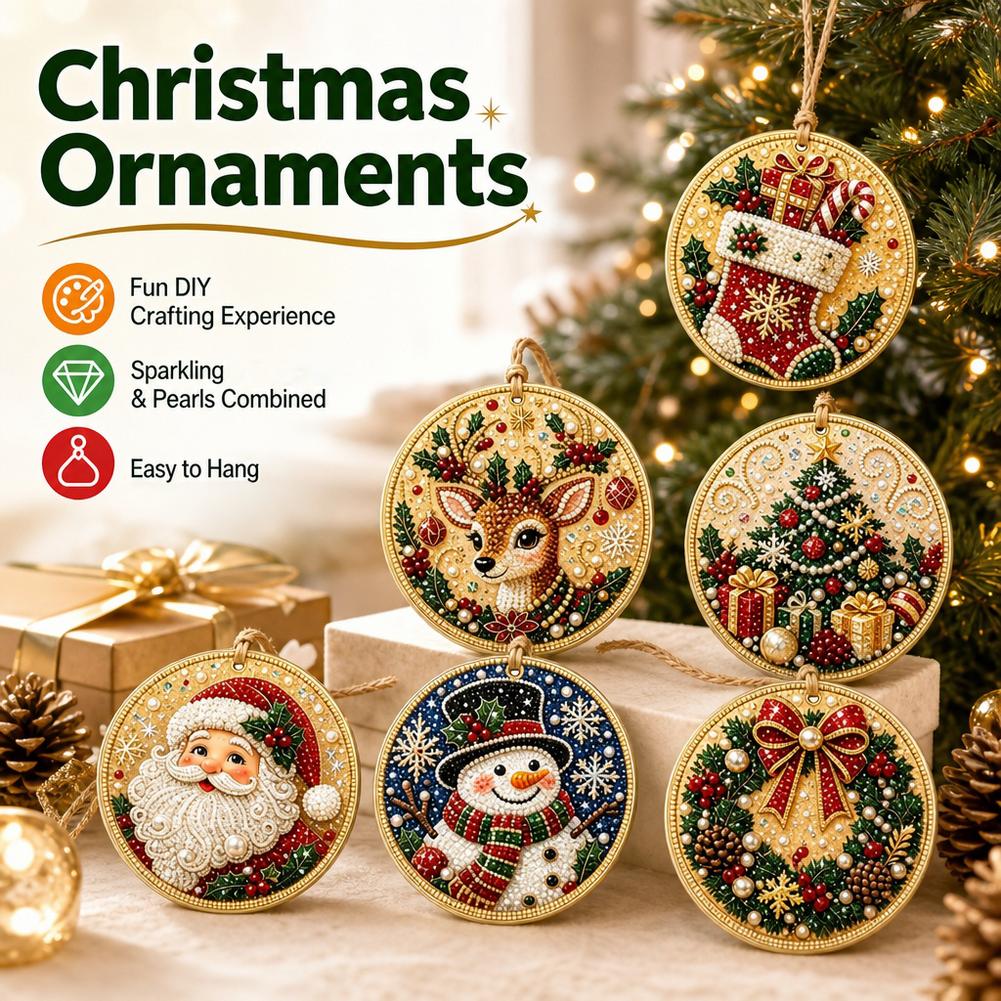 Art Craft Kits - 6 Adet Noel Süsü, Elmas Boyama