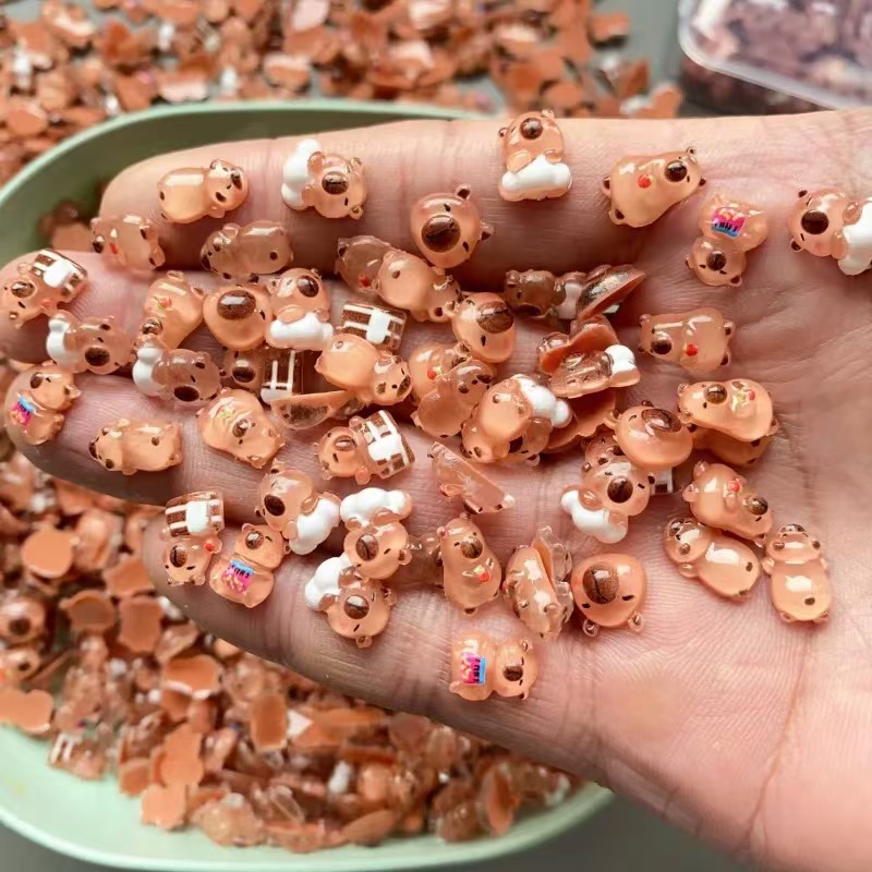 Art Craft Easter - 100 adet Mini Kapibara Süslemeleri Hayvan