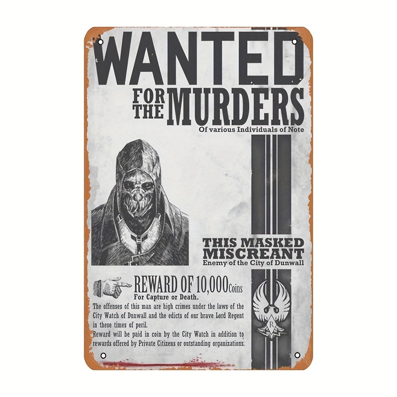 Art Craft Tools - Dishonored Corvo İstekli Avcı Afişi, Vintage
