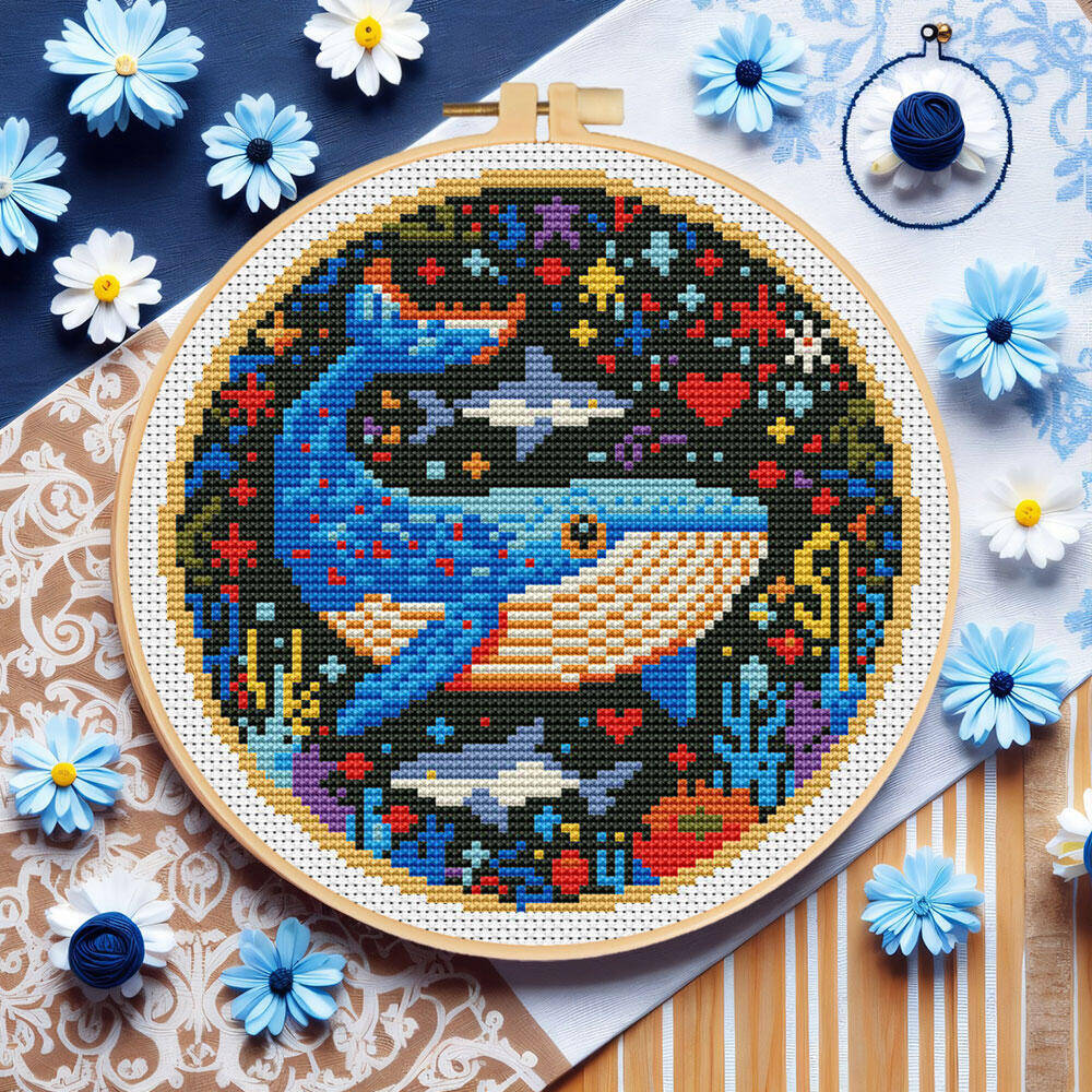 Art Craft And Cloth - DIY Çapraz Dikiş Balina Nakış Hayvan