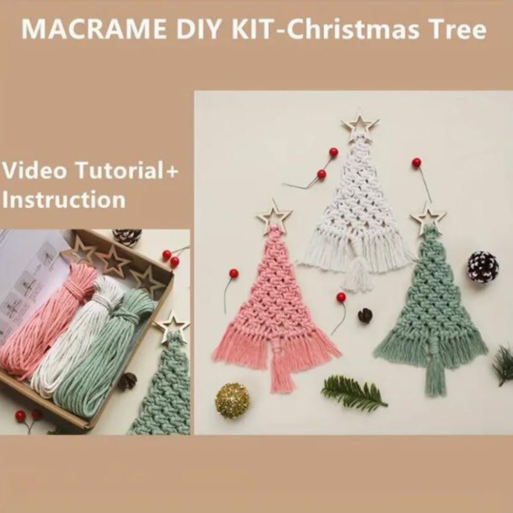 3 Parça Noel Ağacı DIY Makrome - Macrame Cord Cotton incelemesi ve fiyatı