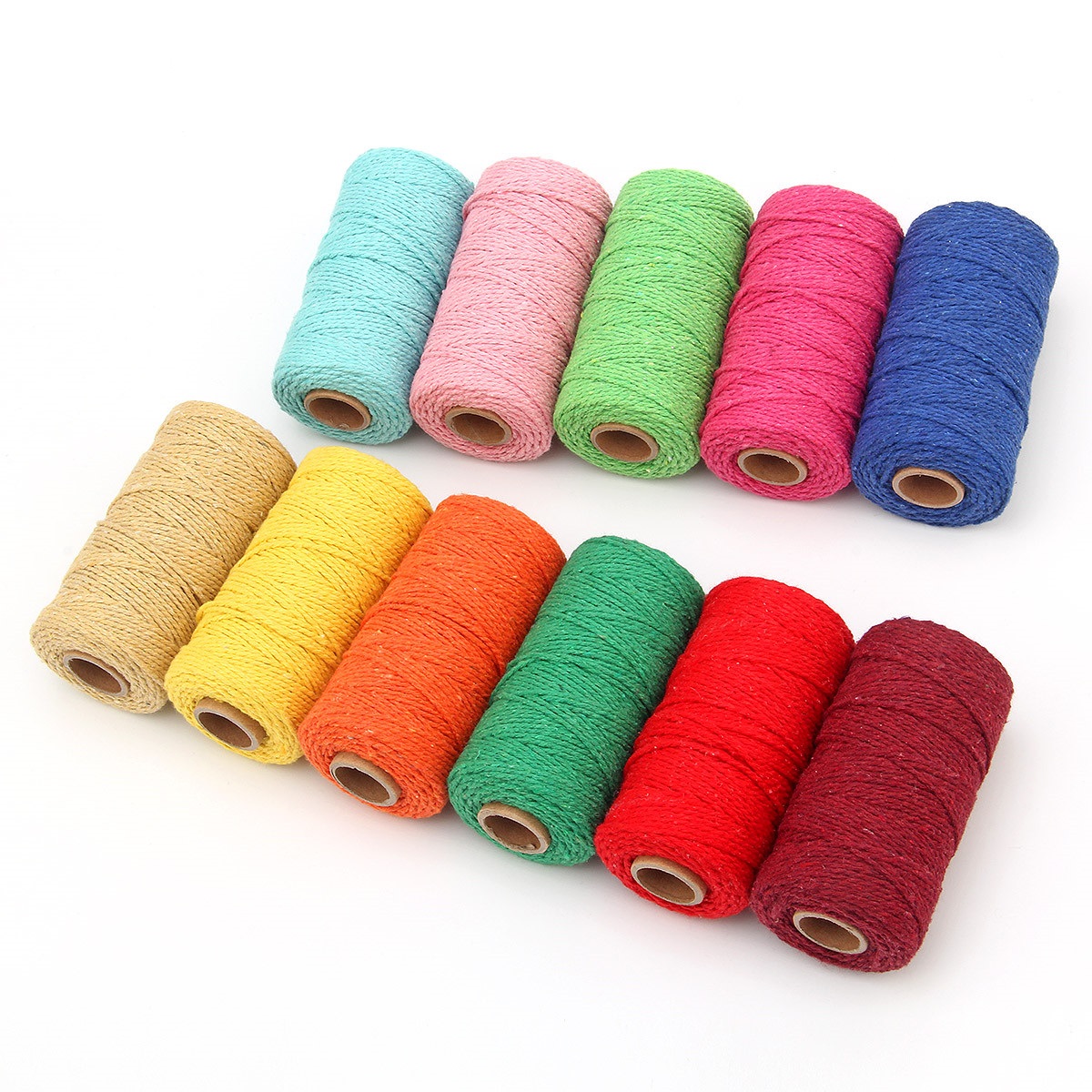2mm Halat Bükülmüş Kordon 100  - Macrame Cord Cotton incelemesi ve fiyatı