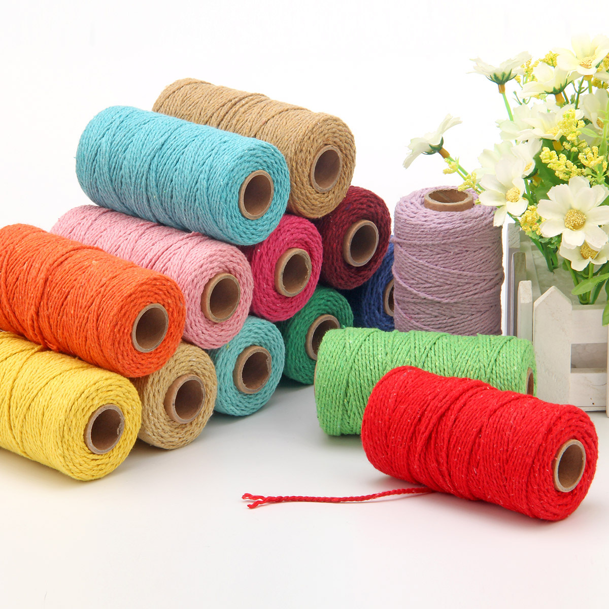 2mm Halat Bükülmüş Kordon 100  - Macrame Cord Cotton incelemesi ve fiyatı