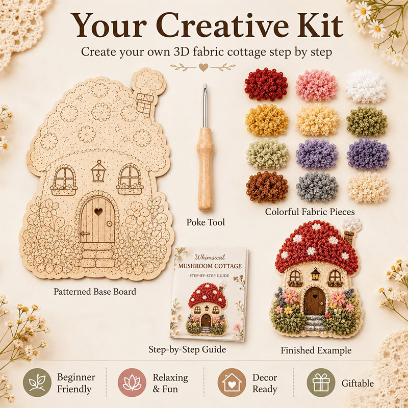 3D Mantar Ev Poke Art DIY Kiti - Art Craft Store incelemesi ve fiyatı