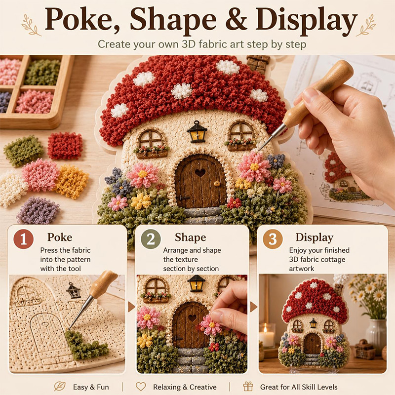 3D Mantar Ev Poke Art DIY Kiti - Art Craft Store incelemesi ve fiyatı