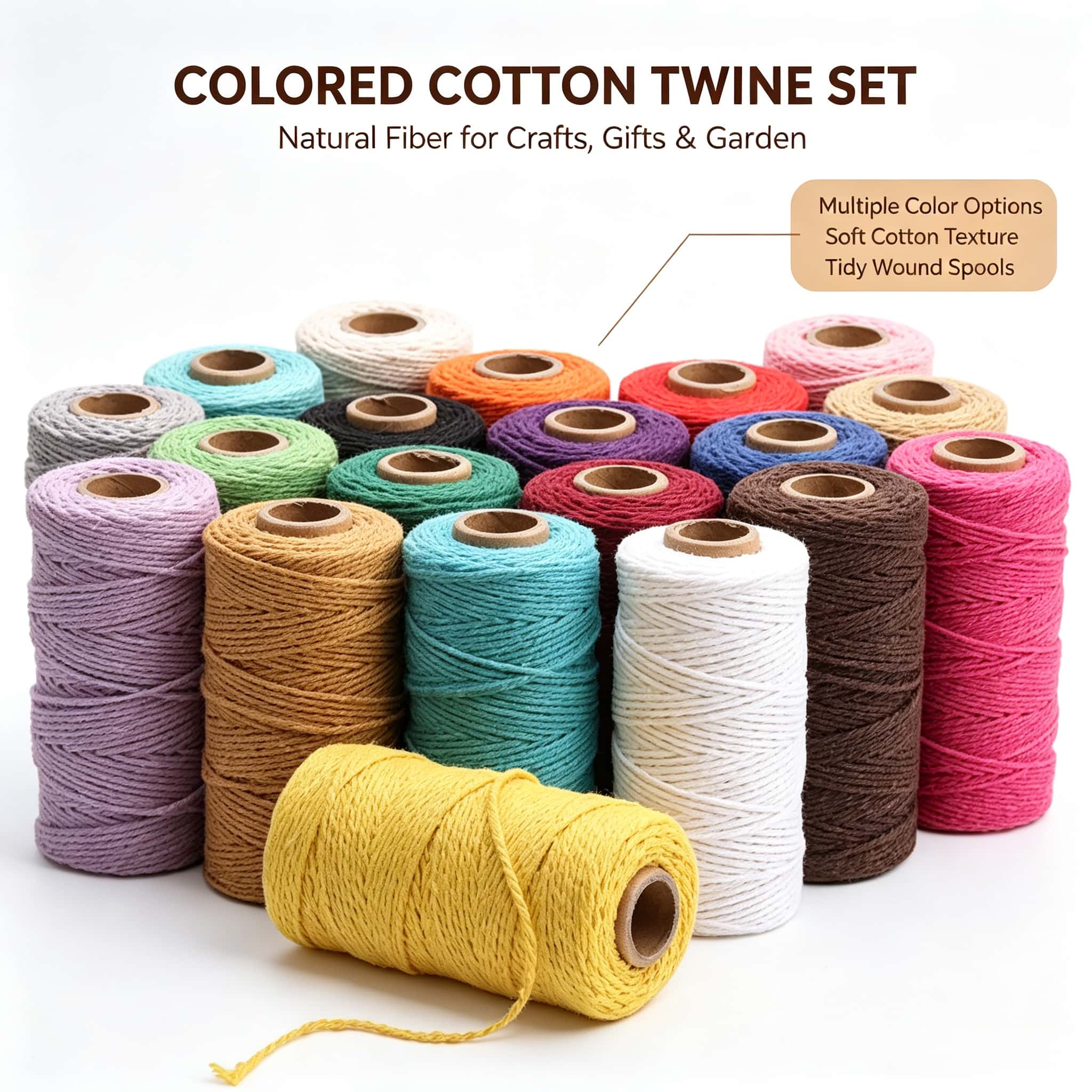 2mm 100M Pamuk İp 20 Renk Saf  - Macrame Cord Cotton incelemesi ve fiyatı