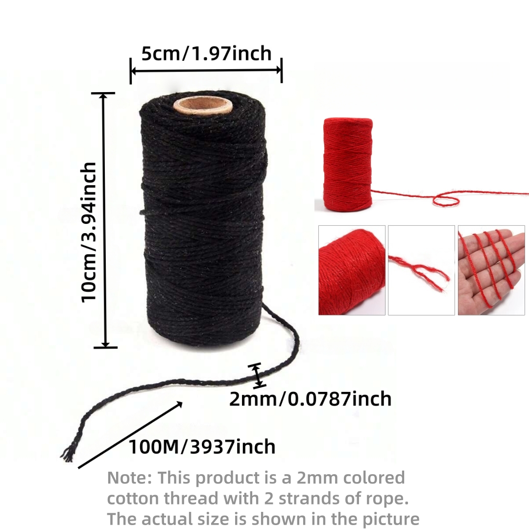 2mm 100M Pamuk İp 20 Renk Saf  - Macrame Cord Cotton incelemesi ve fiyatı