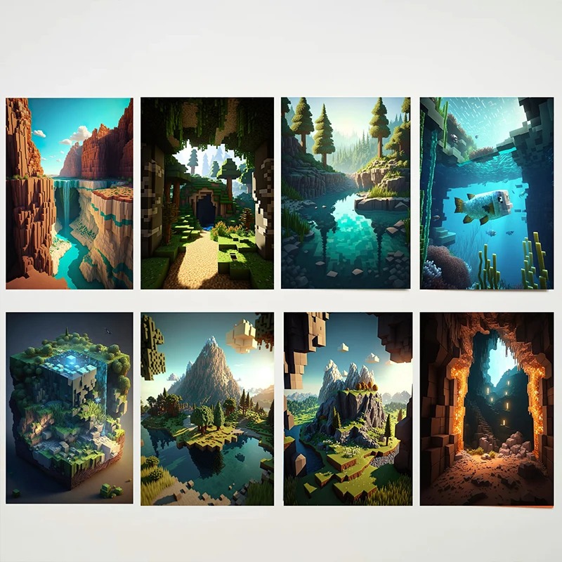 M-Minecraft Posteri Mayın Oyun - Art Craft Game incelemesi ve fiyatı